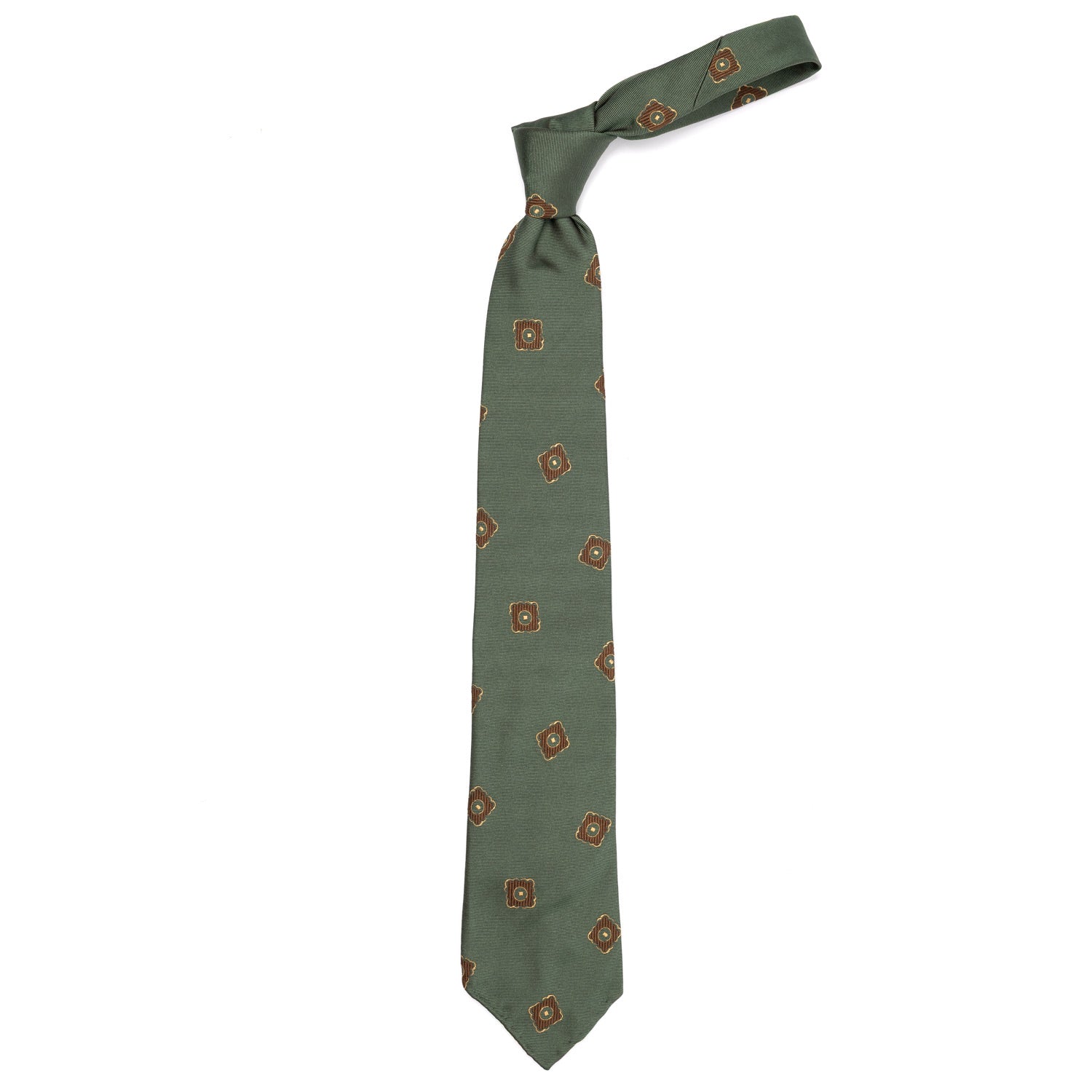 CA Archivio Storico: Krawatte "Medaglioni Jacquard" aus reiner Seide - handrolliert
